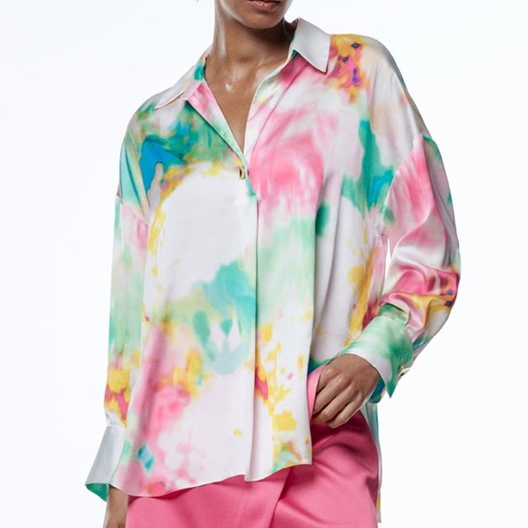 Tie dye silky blouse - Picture 1 of 1